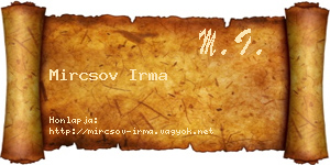 Mircsov Irma névjegykártya
